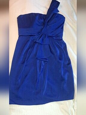 BCBGMaxAzria Cobalt Satin Wristlet Clutch Y2K style